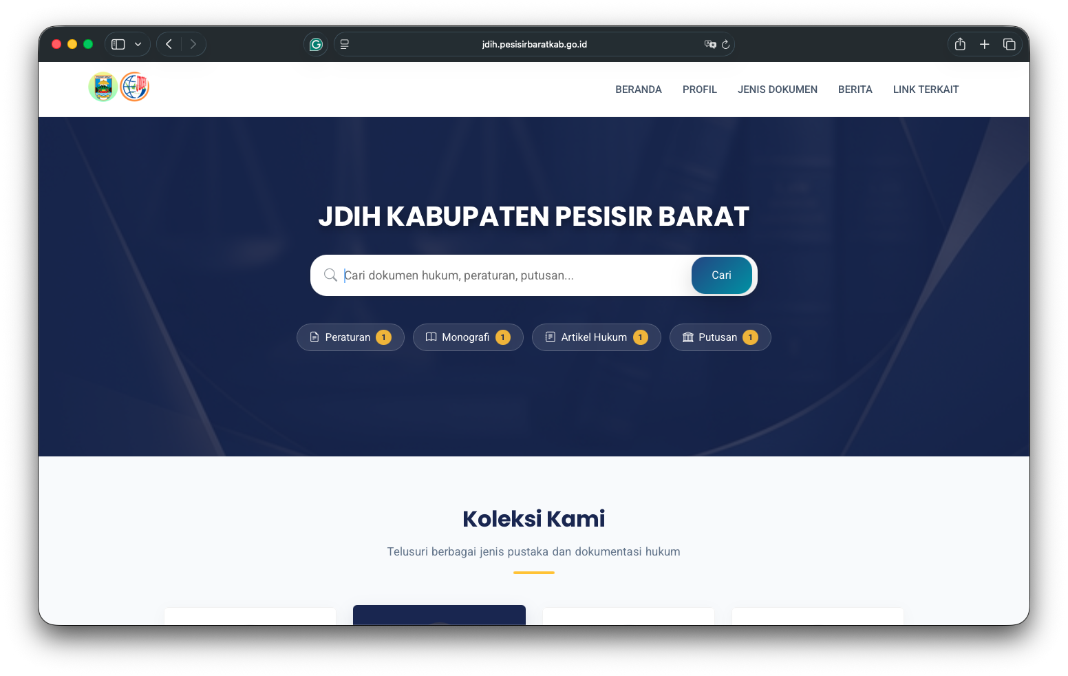 Sukses Instalasi ILDIS Frontend