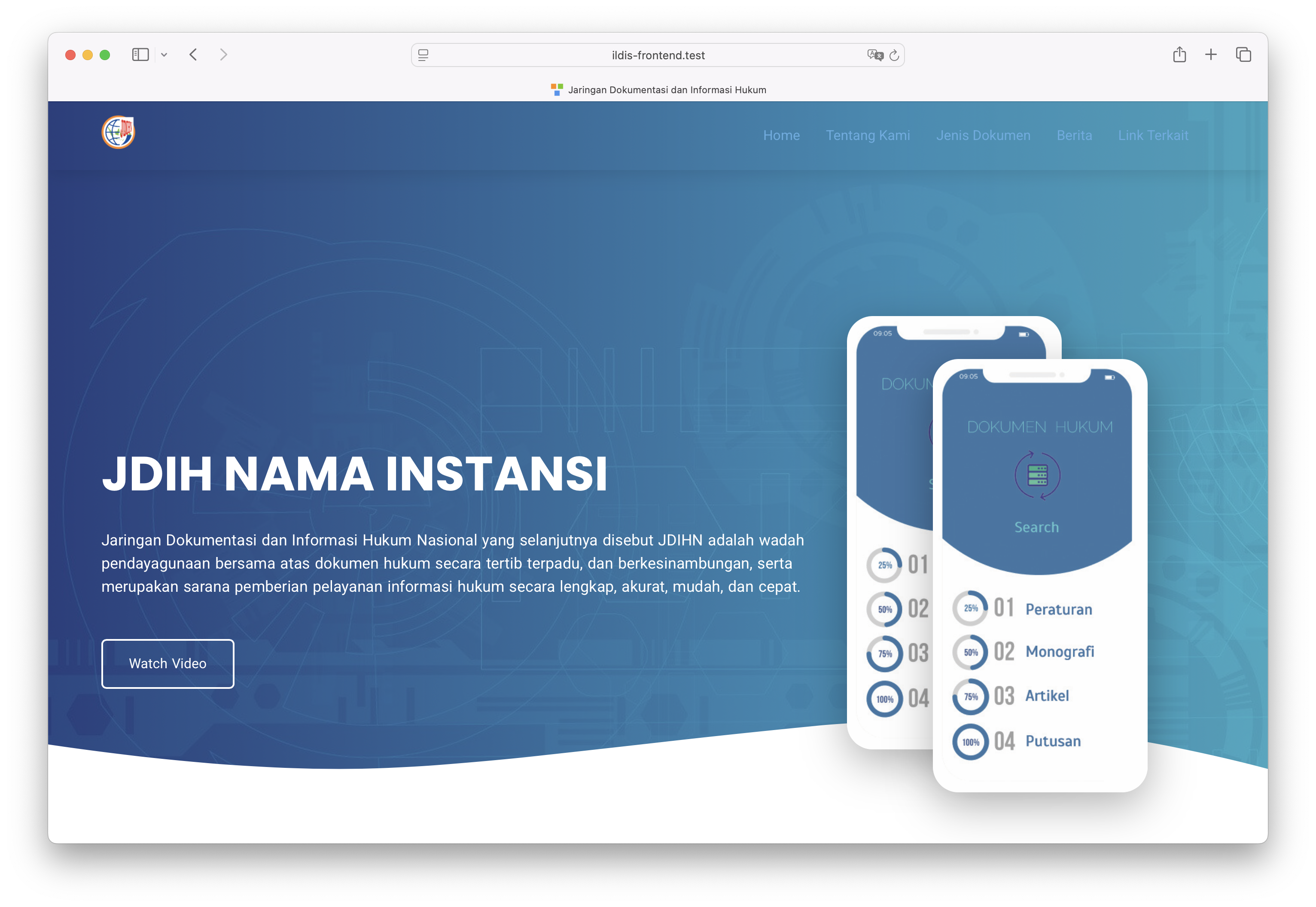 Sukses Instalasi ILDIS Frontend
