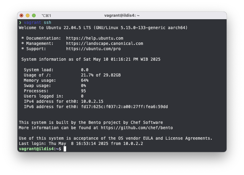vagrant ssh